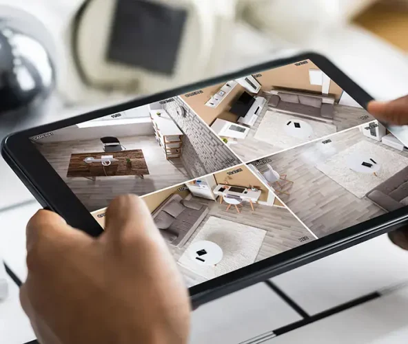 Smart Home Security System Monitored on Tablet Showing Live Camera Feeds — Metwide Communications in Gold Coast, QLD