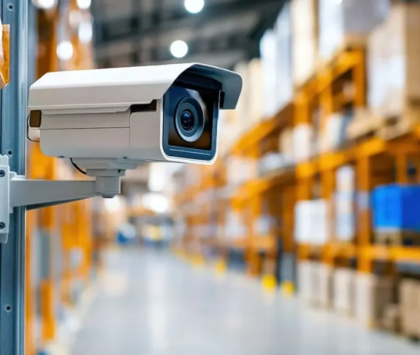 Security Camera Used for Surveillance in Warehouse Setting — Metwide Communications in Gold Coast, QLD